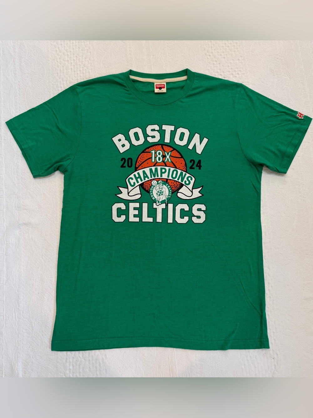 Boston Celtics Homage NBA Finals Champs Tri-Blend T Shirt Heather Kelly Green L